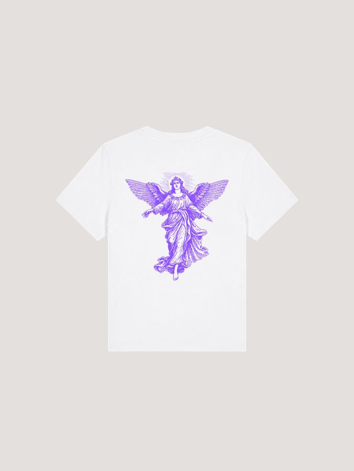 T-SHIRT FEMME ANGEL BLANC DE DOS