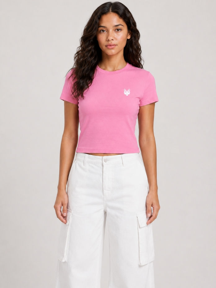 Miniature : T-SHIRT FEMME MONOGRAM ROSE MANNEQUIN DE FACE ZOOM