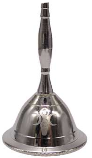 bell with goddess engraved on it