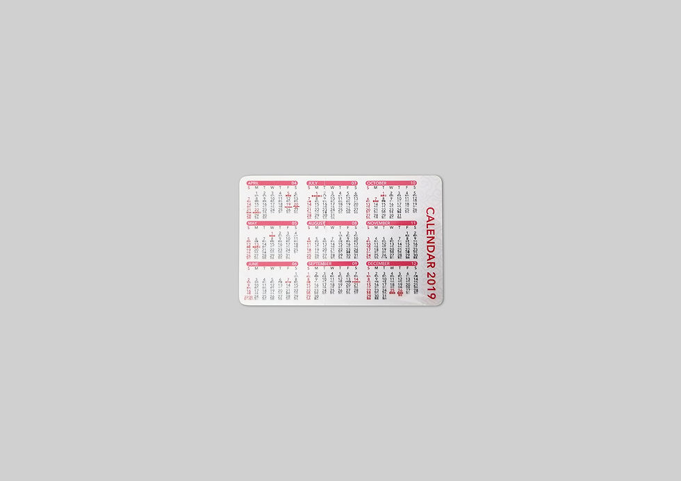年曆卡 Calendar Card