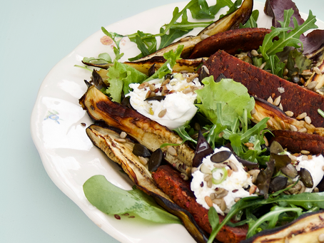 Grillad auberginesallad med Aloba och burrata