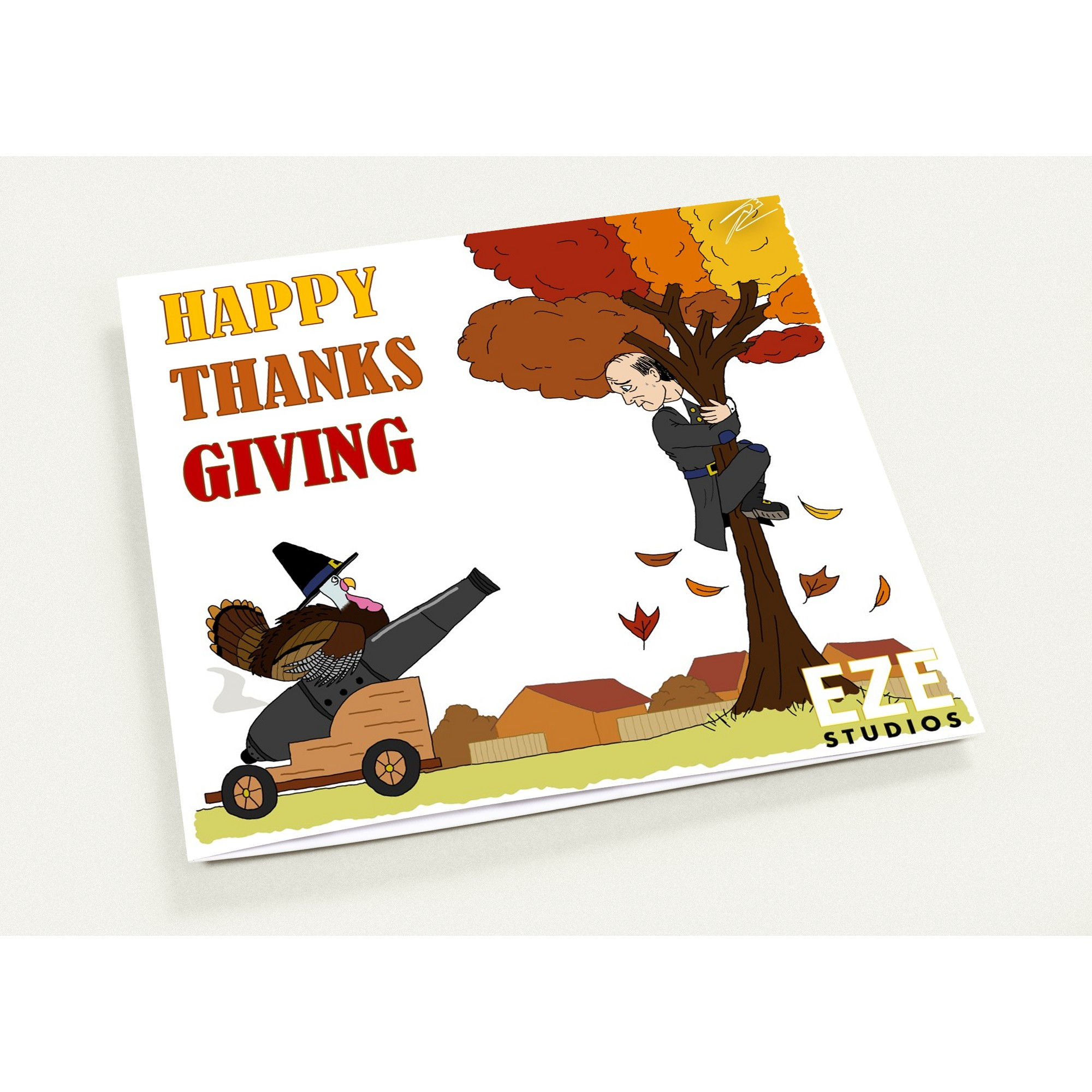 Thanksgiving Pilgrims Greeting - Pack of 10 Greeting Cards (USA)