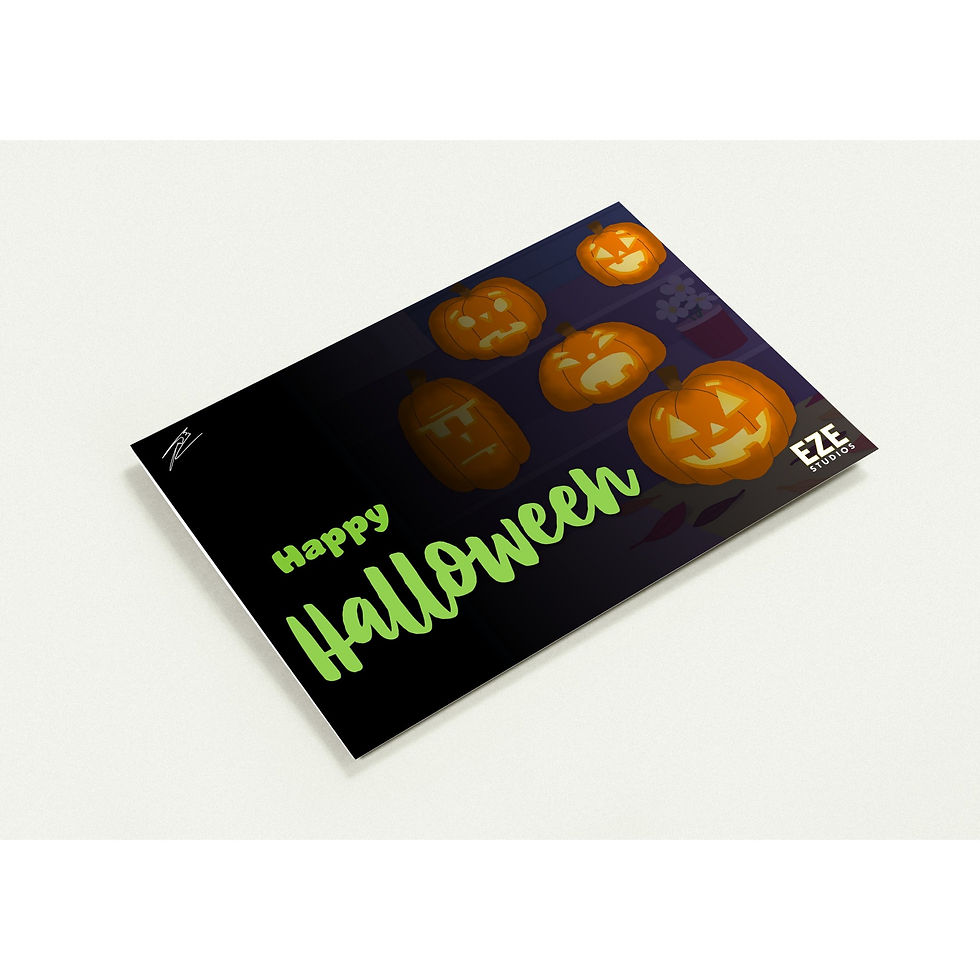 Halloween Pumpkins - Pack of 10 Greeting Cards (USA)