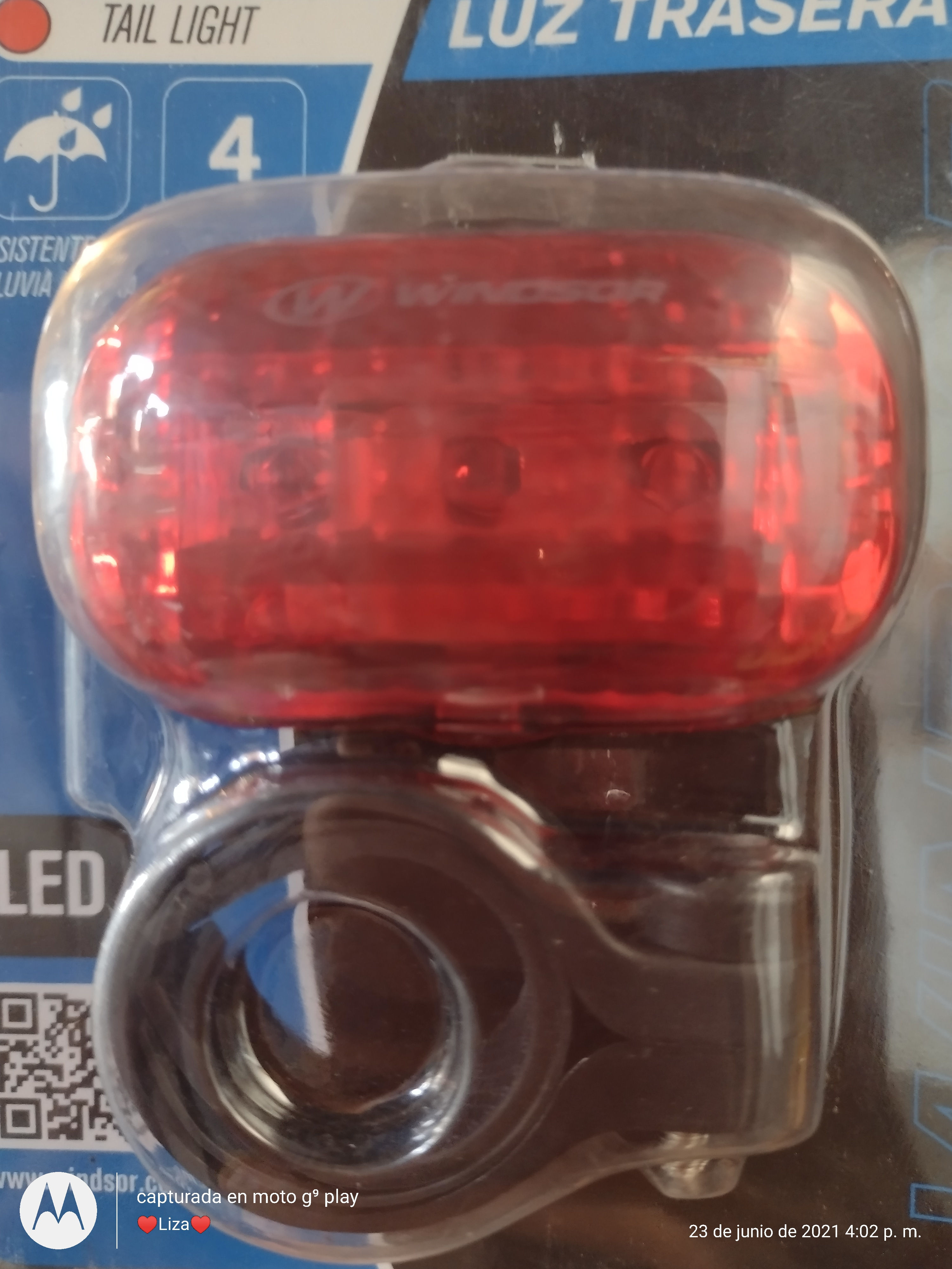 Luz trazera pilas o USB