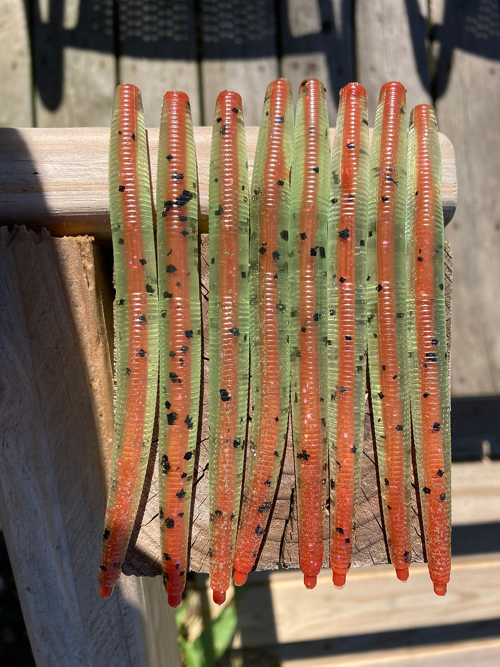 Red and Green core shot worms. 