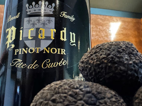 Picardy Pinot Noir and fresh black Perigord truffles at Hidden River Estate Pemberton