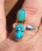 Lightning Ridge Opal & Morenci Turquoise Ring, Sterling Silver.  Handcrafted Opal & Turquoise Ring.  Ring size: 9