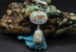 Sterling silver #8 turquoise 2 stone pendant Hang Length: 3". Bale opening: 10mm Top stone: 1"x .75". Bottom stone .75x .50mm