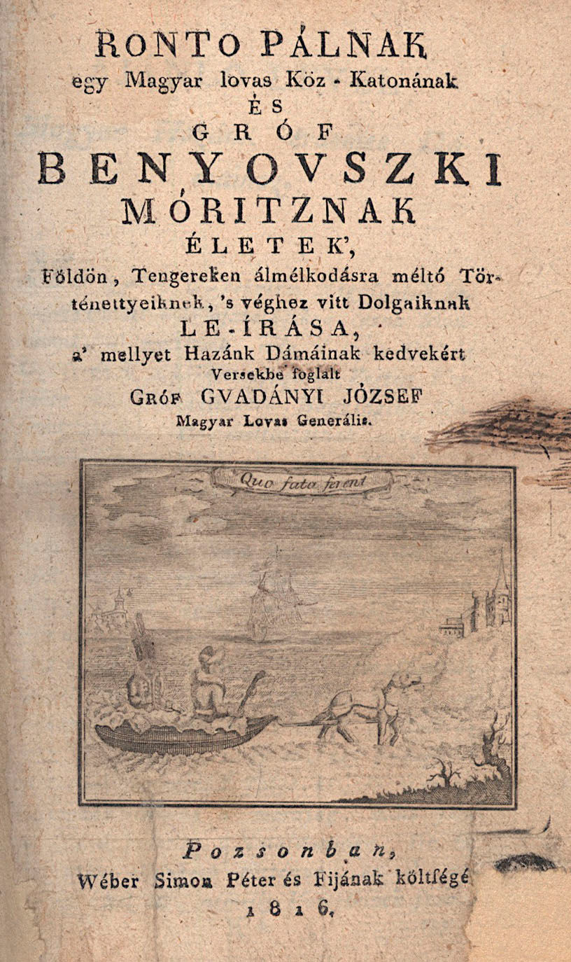 93. Gvadányi József, (gróf): Ronto Pálnak egy Magyar lovas Köz-Katonának...