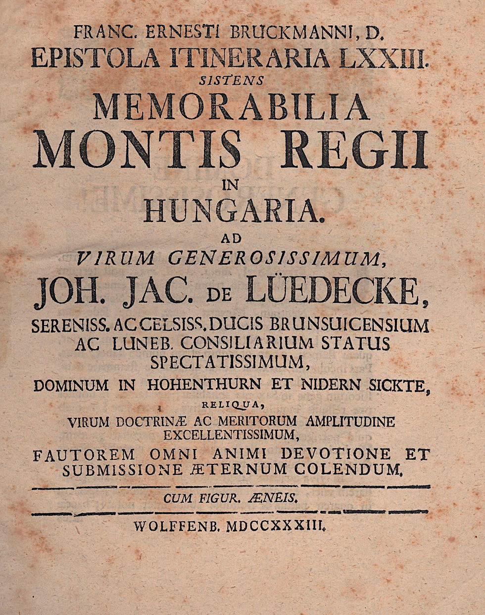 157. Brückmann, Franciscus Ernestus: Epistola itineraria LXXIII. sistens...