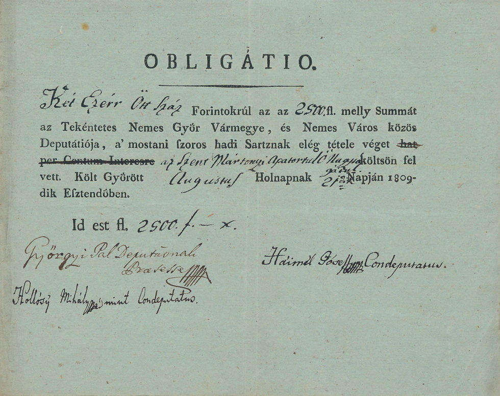 Thumbnail: 96.	Dokumentumgyűjtemény Győr 1809-es francia megszállásának idejéből.