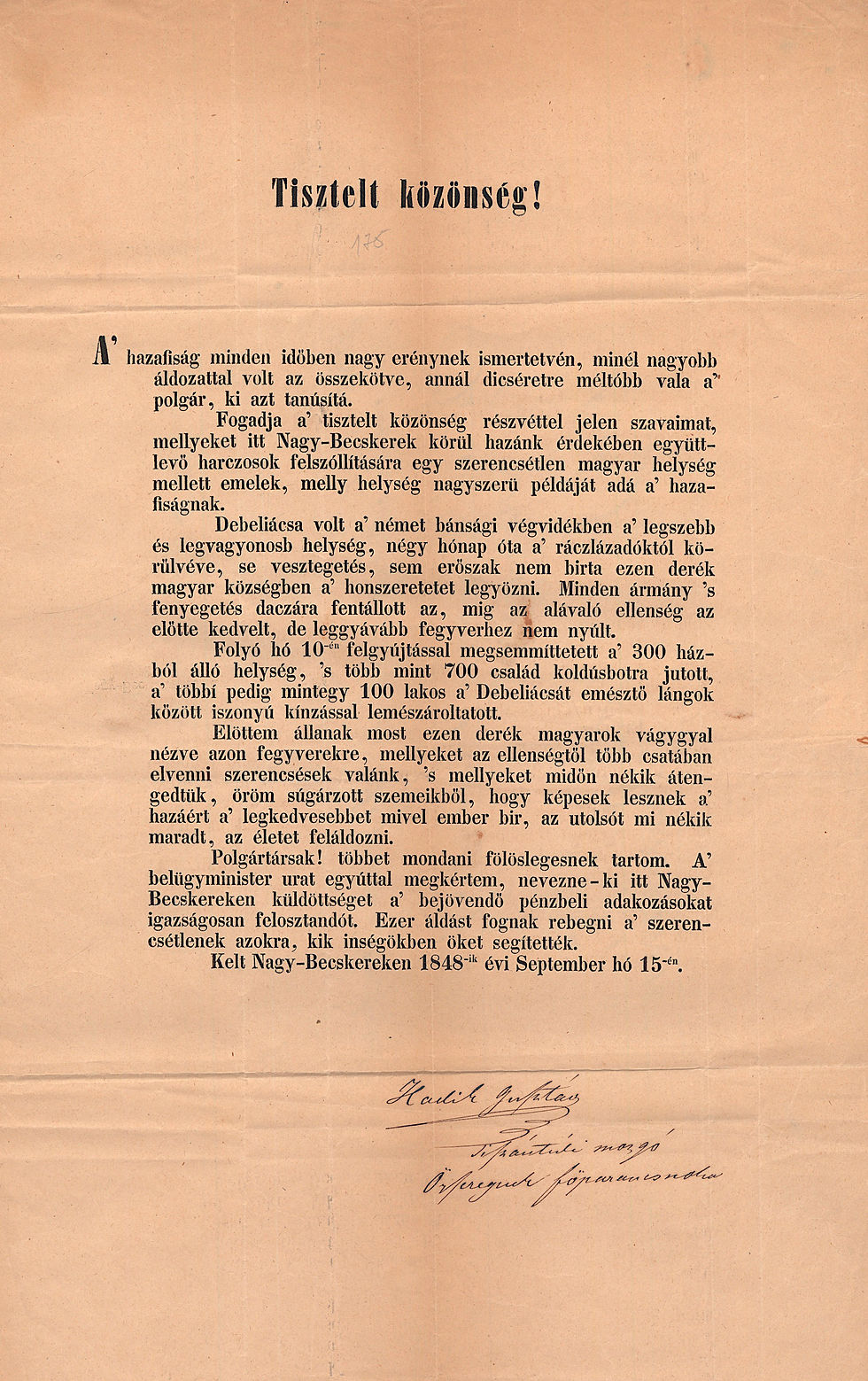 51. Hadik Gusztáv Ágoston gróf (1801-1873), a tiszántúli mozgó őrsereg...
