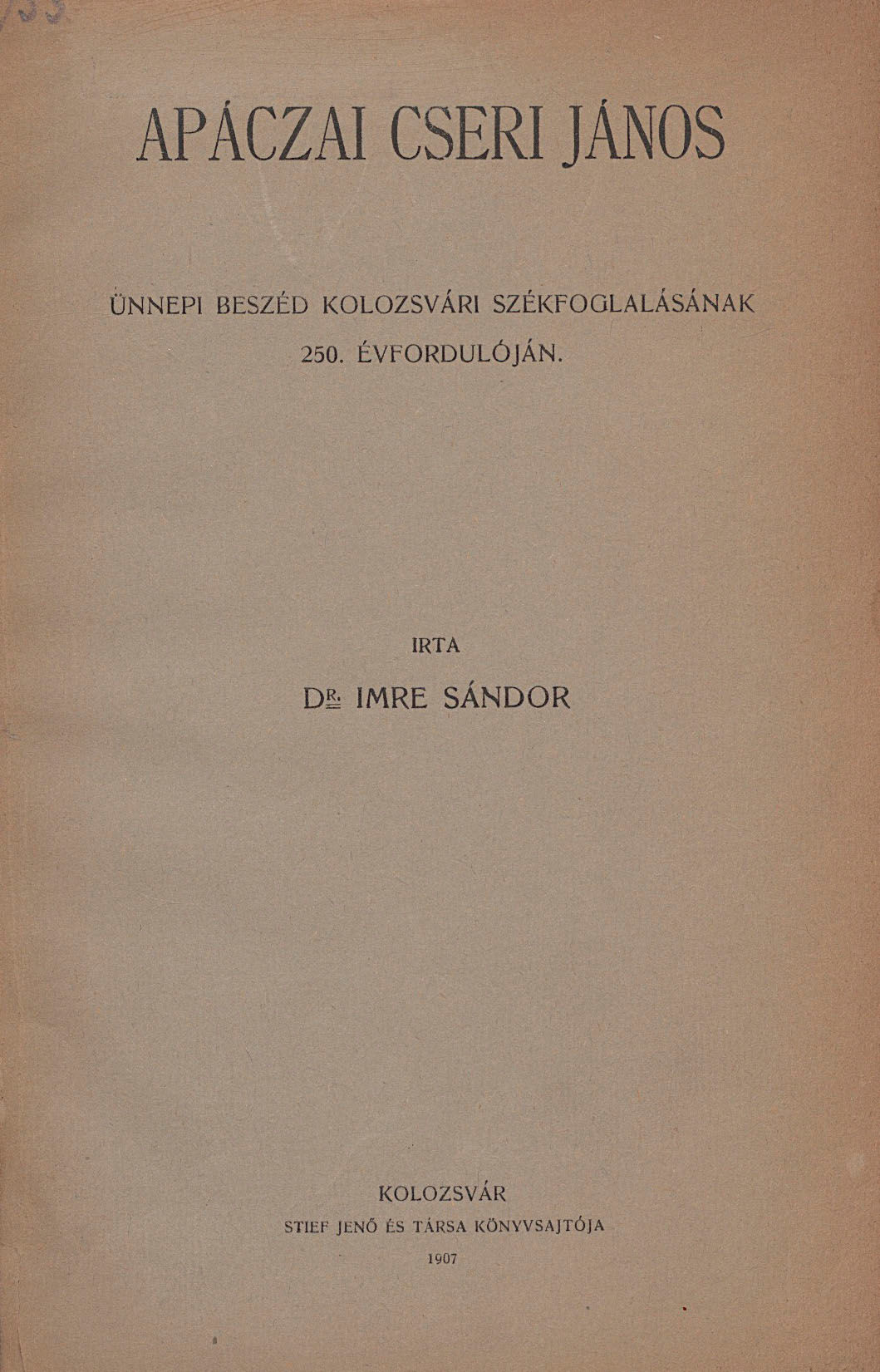 164. Imre Sándor, dr.: Apáczai Csere János...
