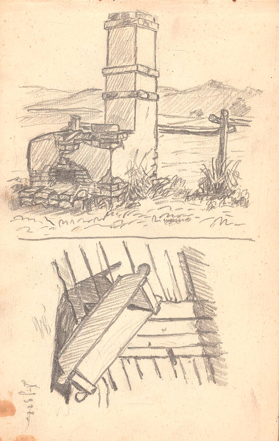 201. Debreczeni László (1903-1986) erdélyi építész, grafikus vázlatkönyve.