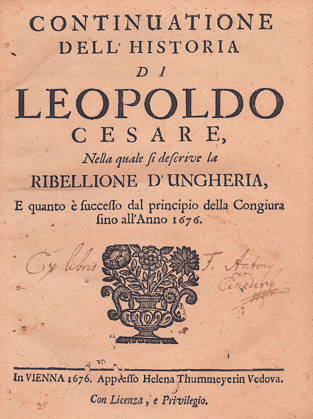 69.	(Priorato, Gualdo):  Continuatione dell’ historia...