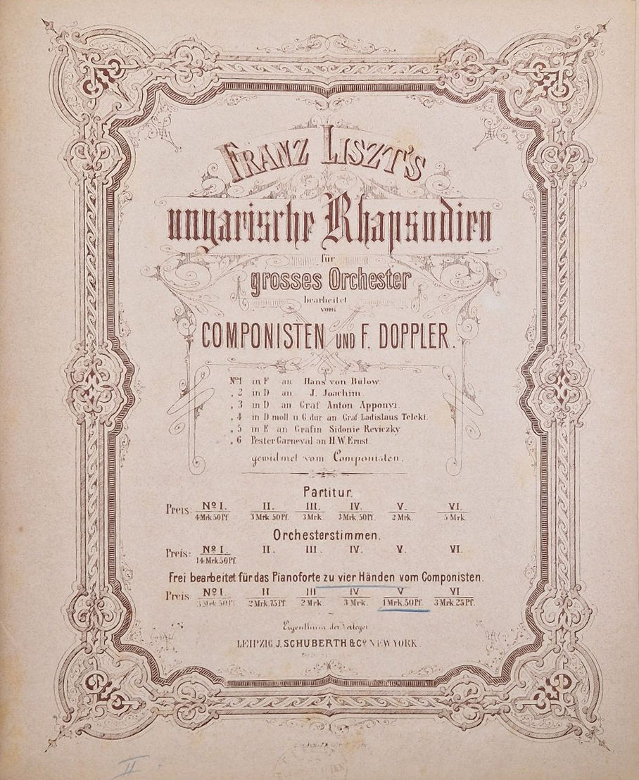 Indexkép: Liszt, (Ferenc) Francois:  Rapsodies Hongroises pour Le Piano par ~