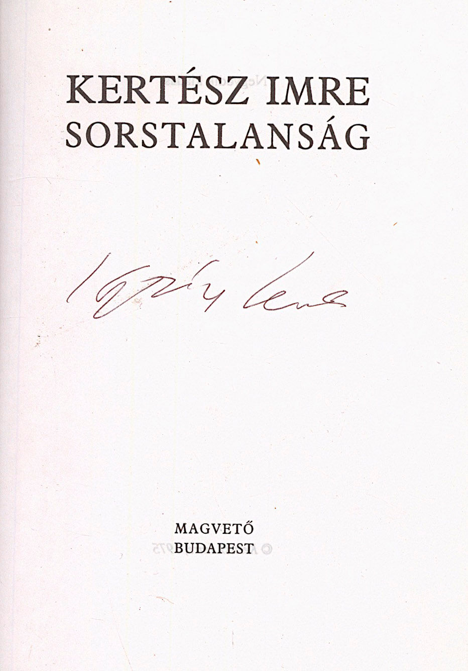 112. Kertész Imre: Sorstalanság