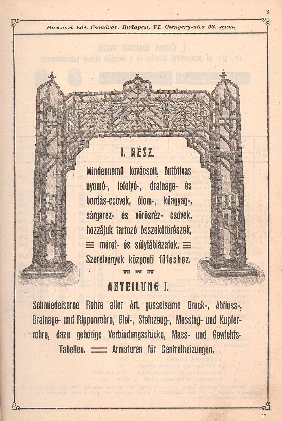 4. Hasenörl Ede Csőudvar. Budapest VI. Csengery-utca 53.