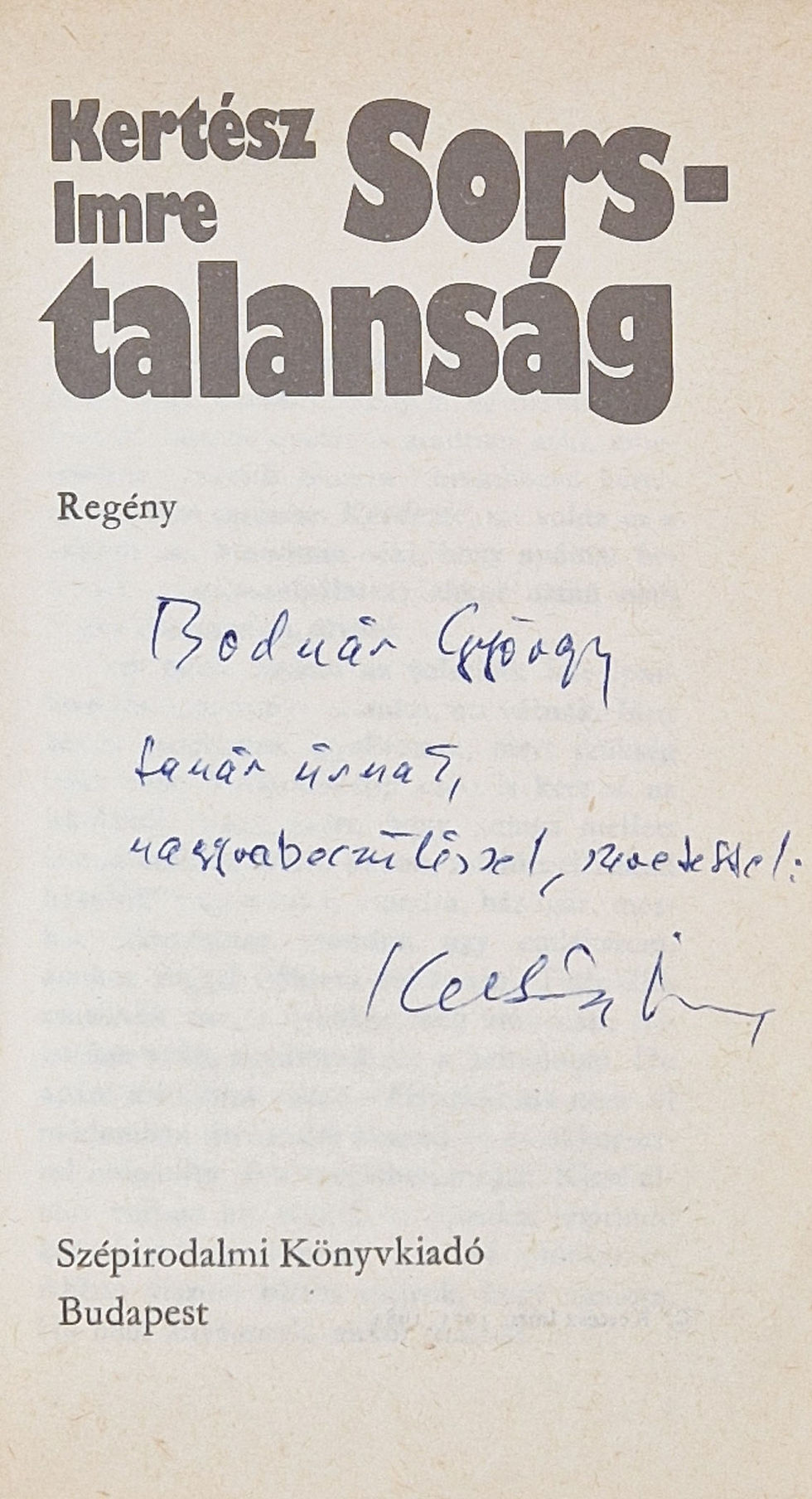 76. Kertész Imre: Sorstalanság