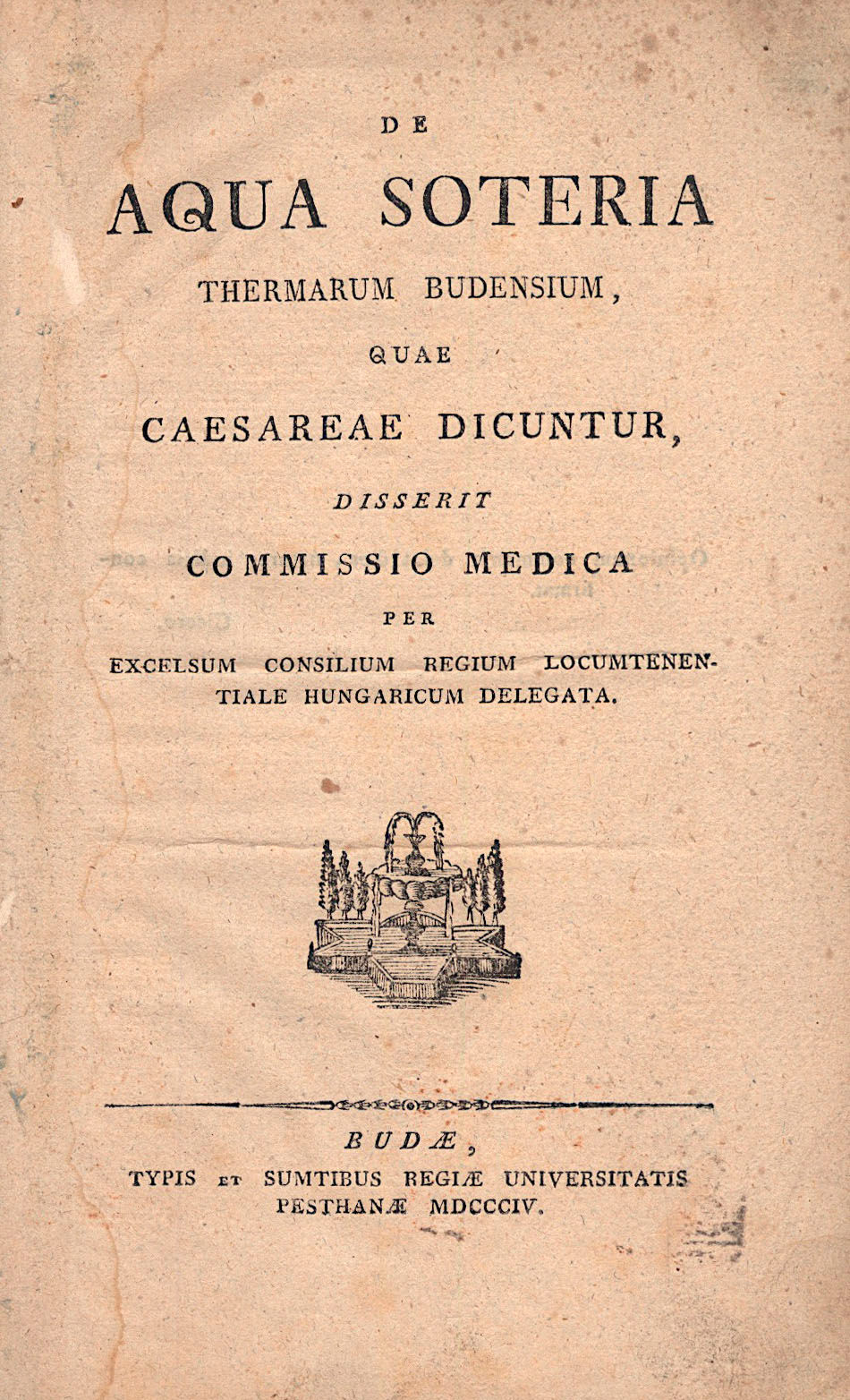 85. De aqua soteria thermarum Budensium...