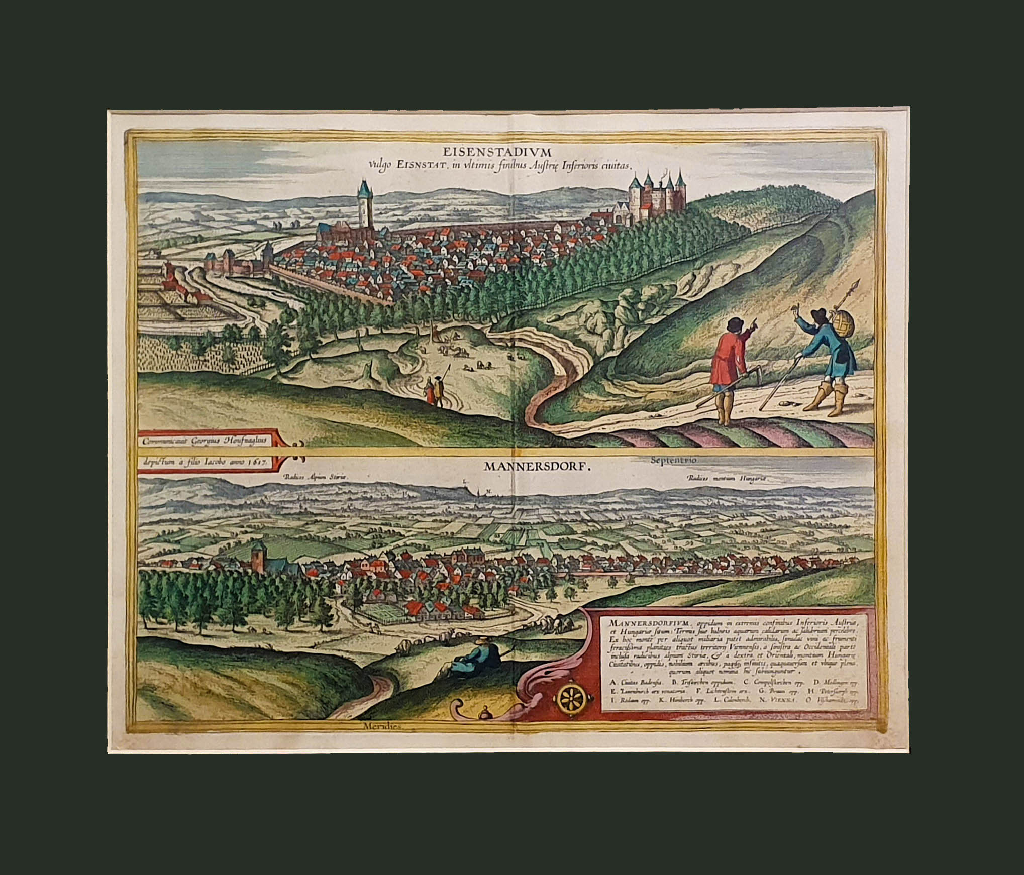 Braun, Georg - Hogenberg, Frans: Eisenstadium vulgo Eisenstat... — Mannersdorf