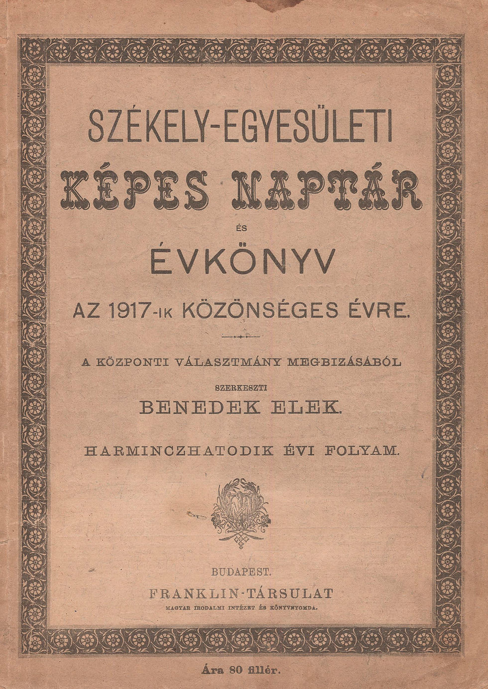 220. Székely-egyesületi képes naptár és évkönyv...