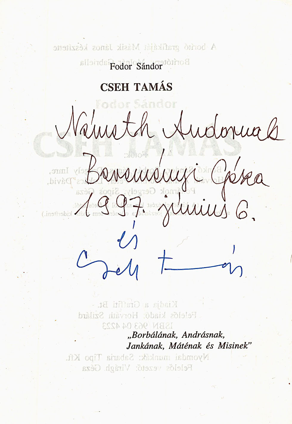 122. Fodor Sándor: Cseh Tamás. Interjúregény.