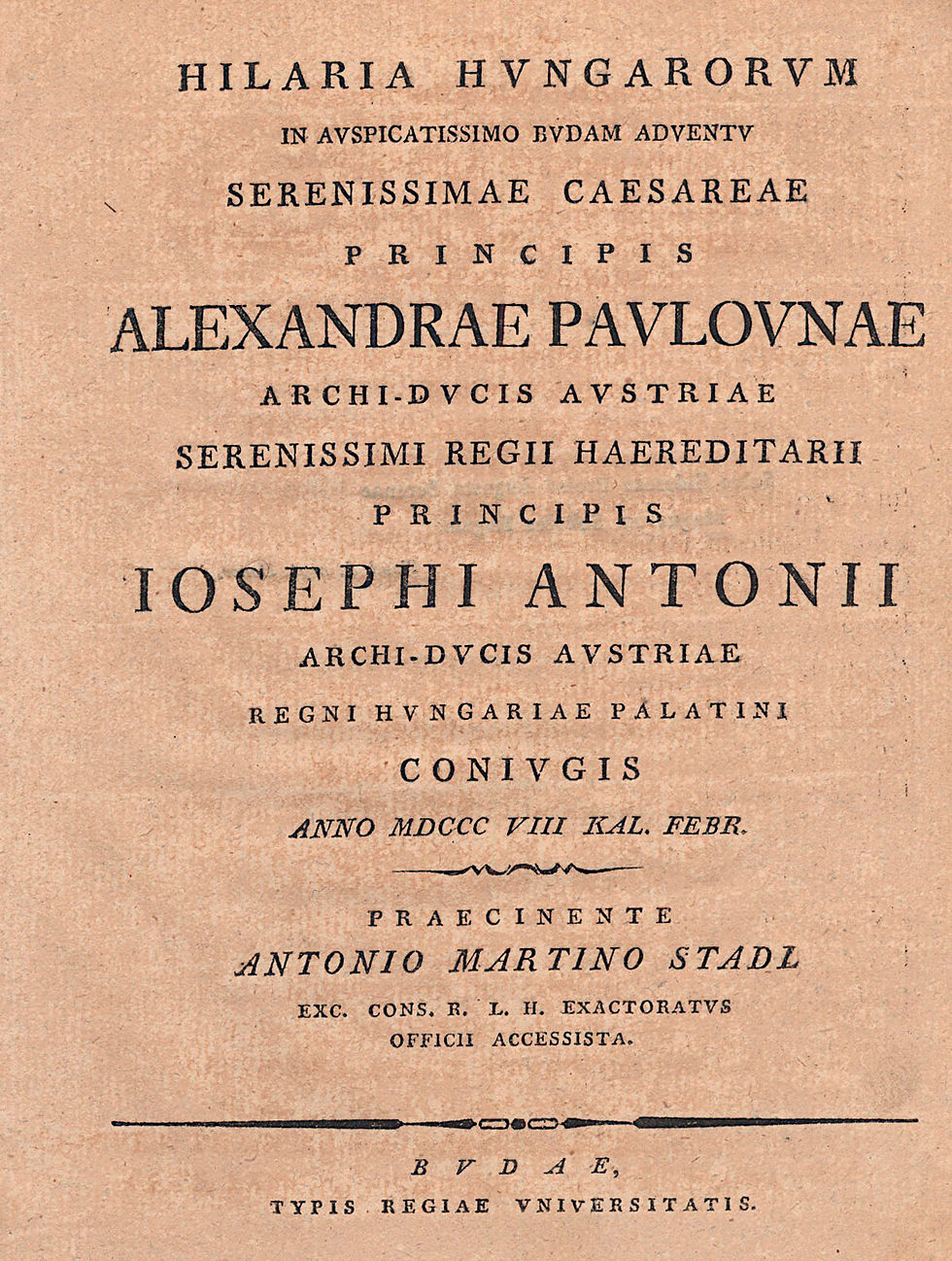 Indexkép: 97.	(Habsburg) József nádorral és Alexandra Pavlovna nagyhercegnővel kapcsolatos
