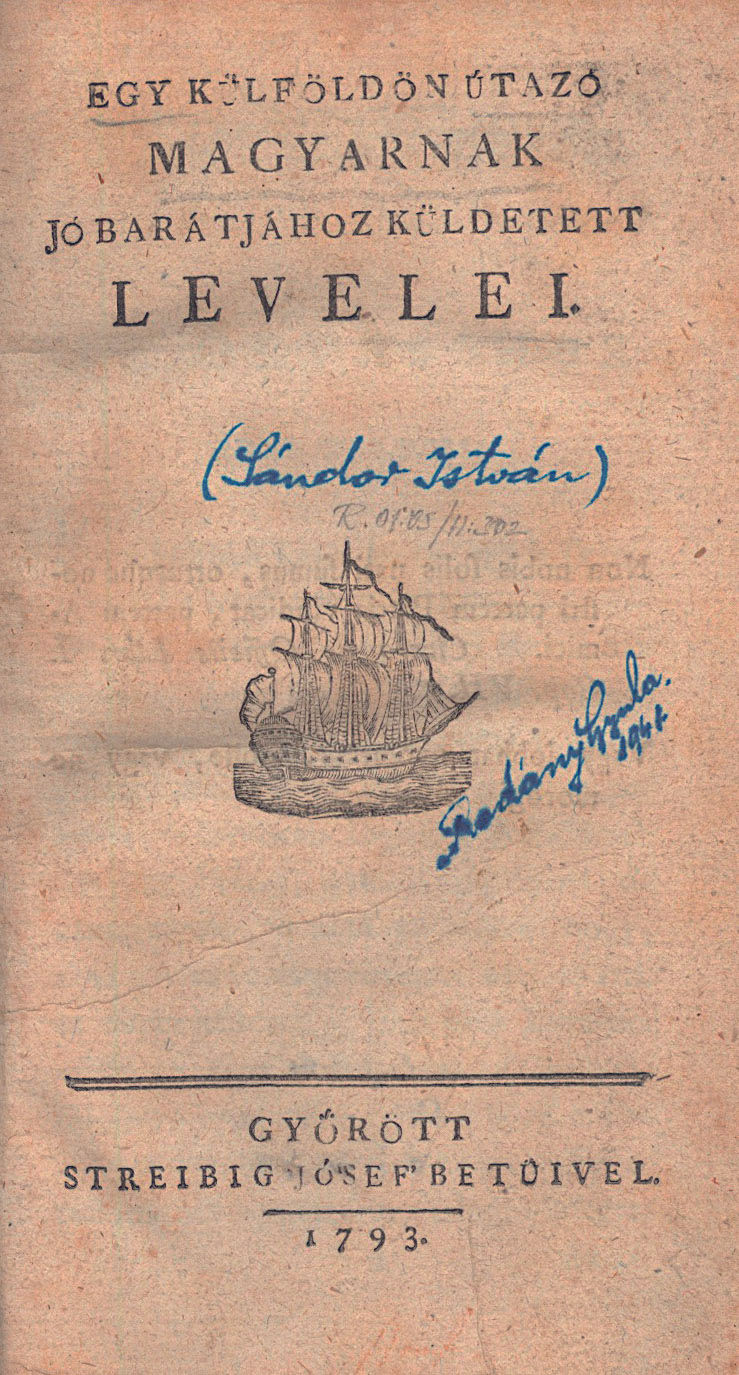 188. (Sándor István): Egy külföldön utazó magyarnak...
