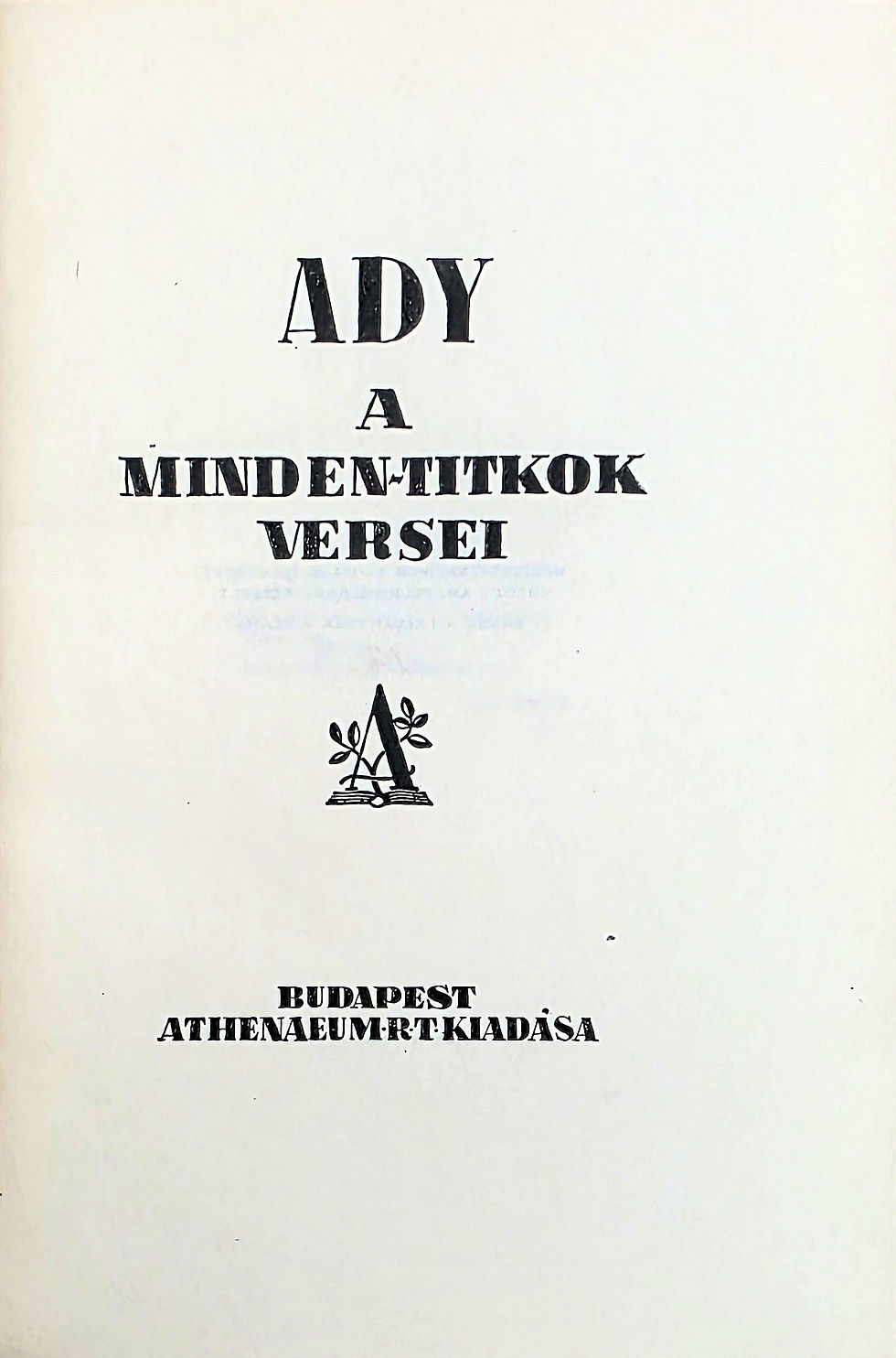 Indexkép: Ady Endre:  A minden-titkok versei