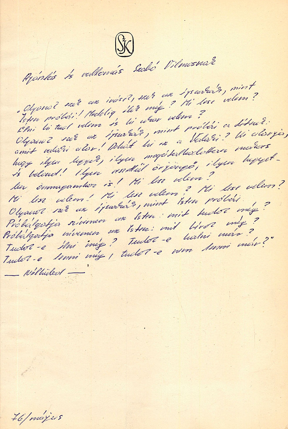 179. Juhász Ferenc: Írás egy jövendő őskoponyán