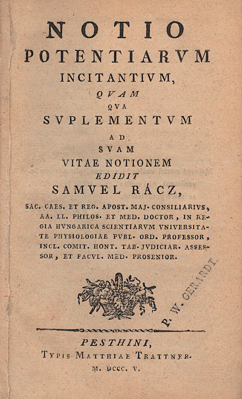 81. Rácz Sámuel: Notio potentiarum incitantium...