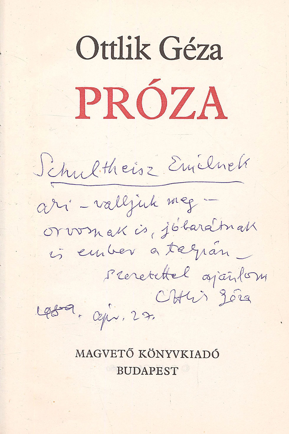 80. Ottlik Géza: Próza