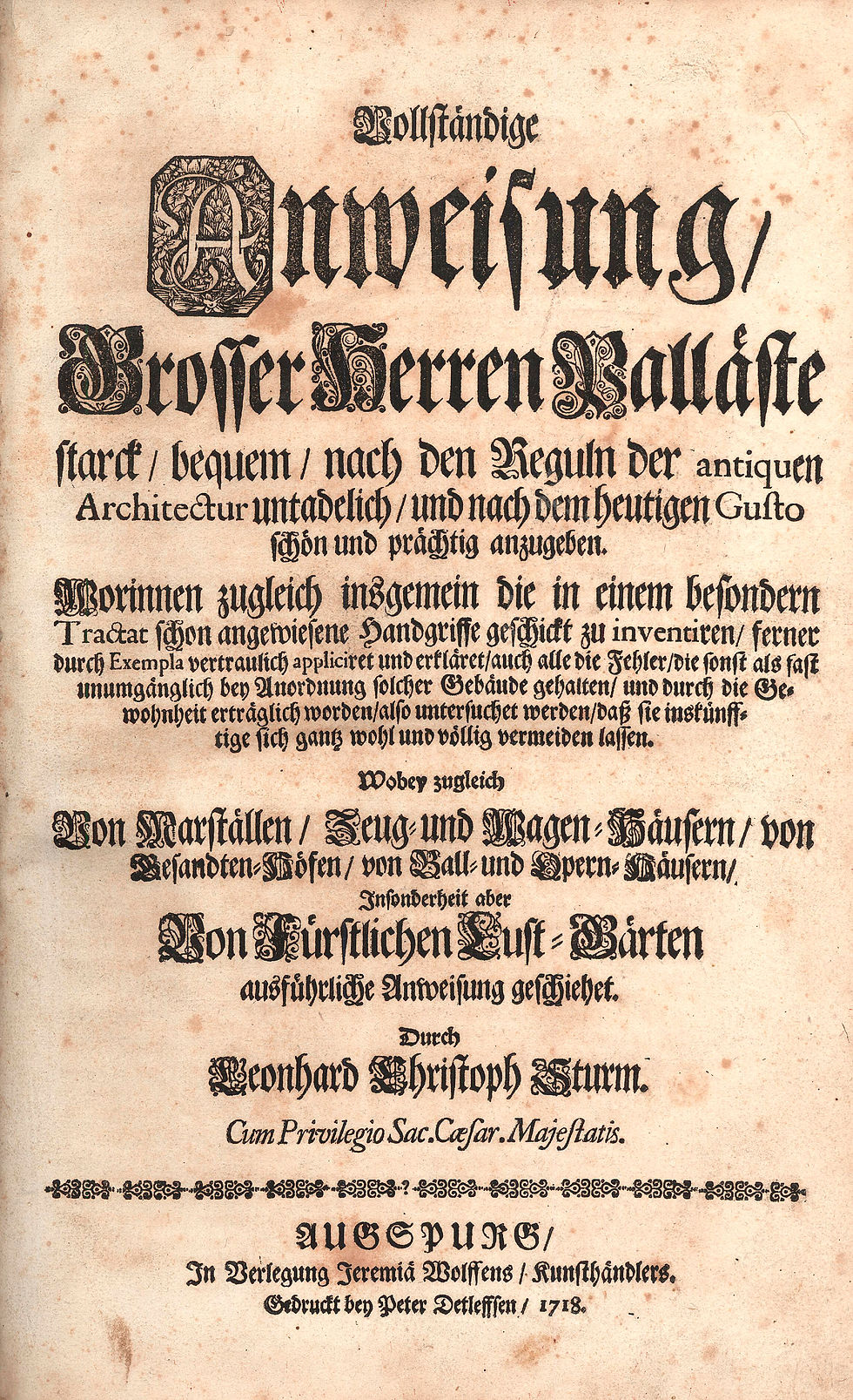 34. Sturm, Leonhard Christoph: Vollständige Anweisung...