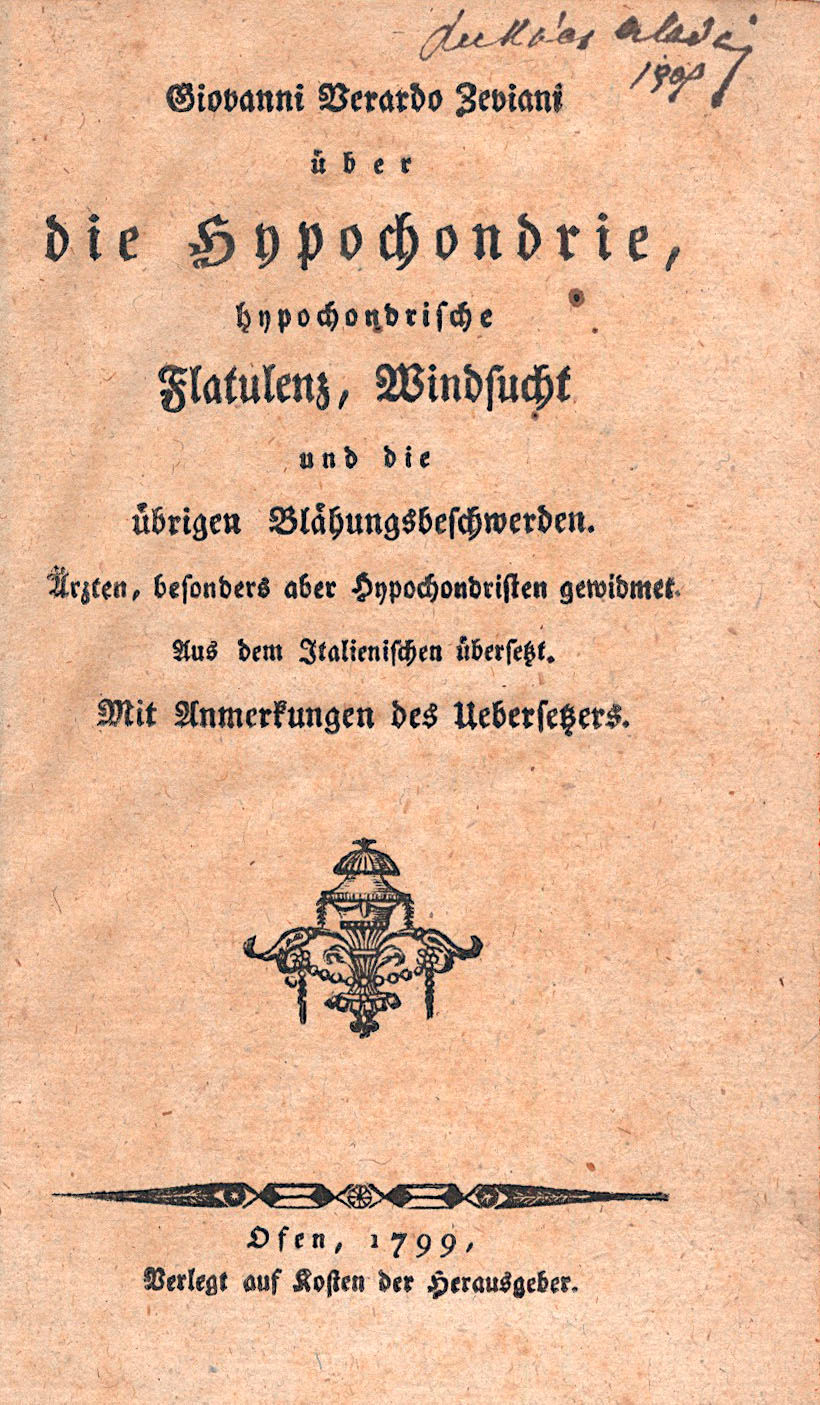 69. Zeviani, Giovanni Verardo: Über die Hypochondrie...