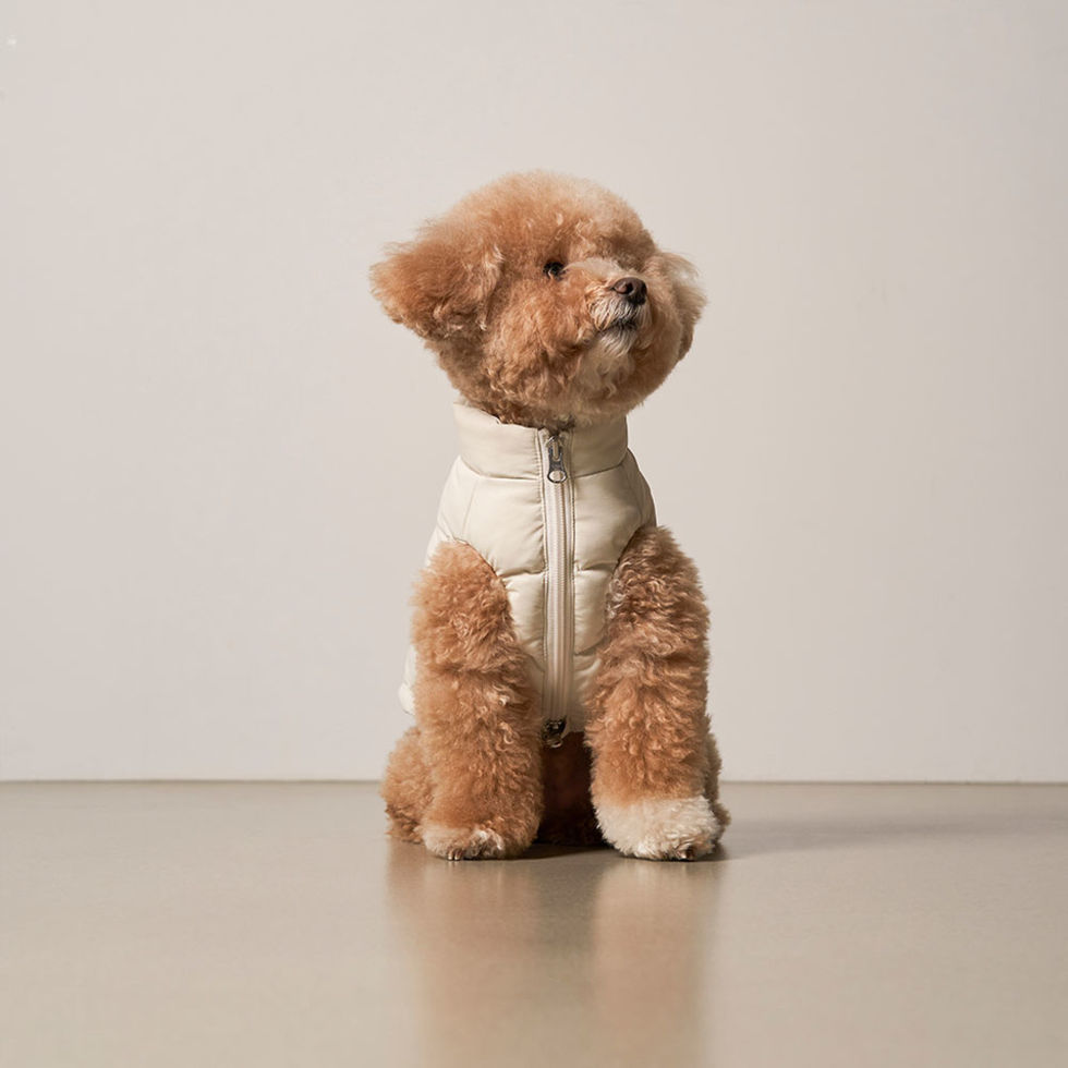 Wellon down puffer vest Durable Cream