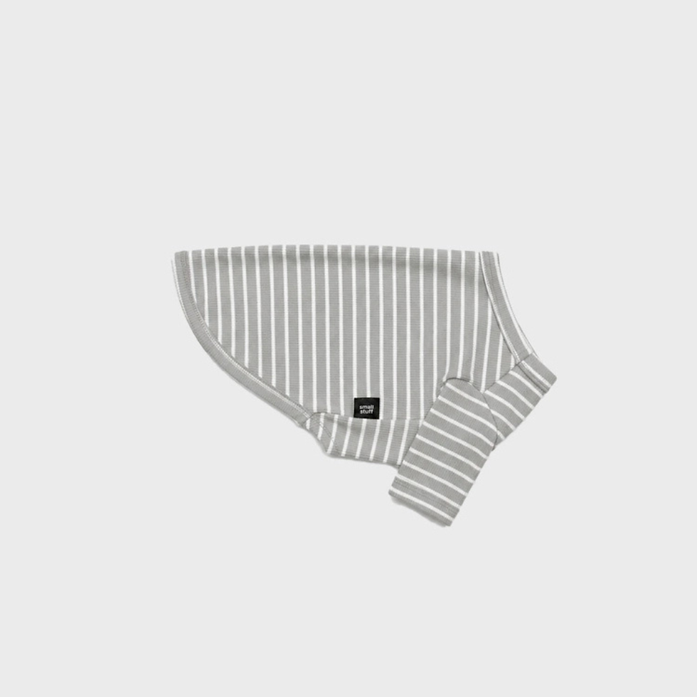 STRIPED T-SHIRT GRAY