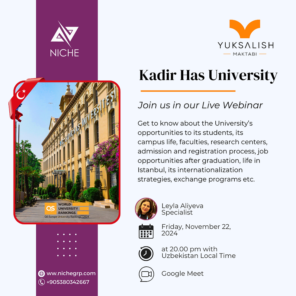 Webinar with Kadir Has University - Study in Turkiye