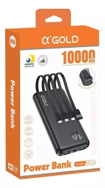 Bateria Portátil Power Bank A'Gold BTE-18 10.000mAh