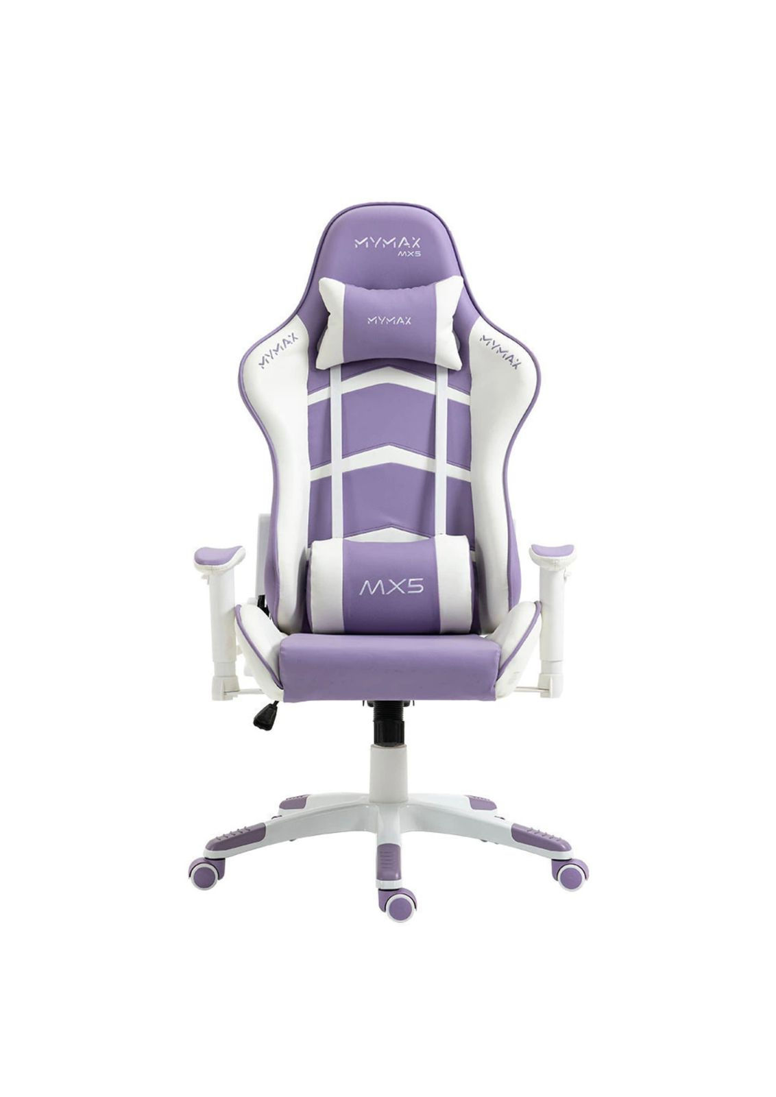 Cadeira Gamer Mymax MX5, Até 150 Kg, Giratória, Branco e Roxo