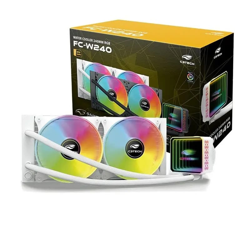 Water Cooler FC-W240RGB ARGB Branco C3Tech Gaming