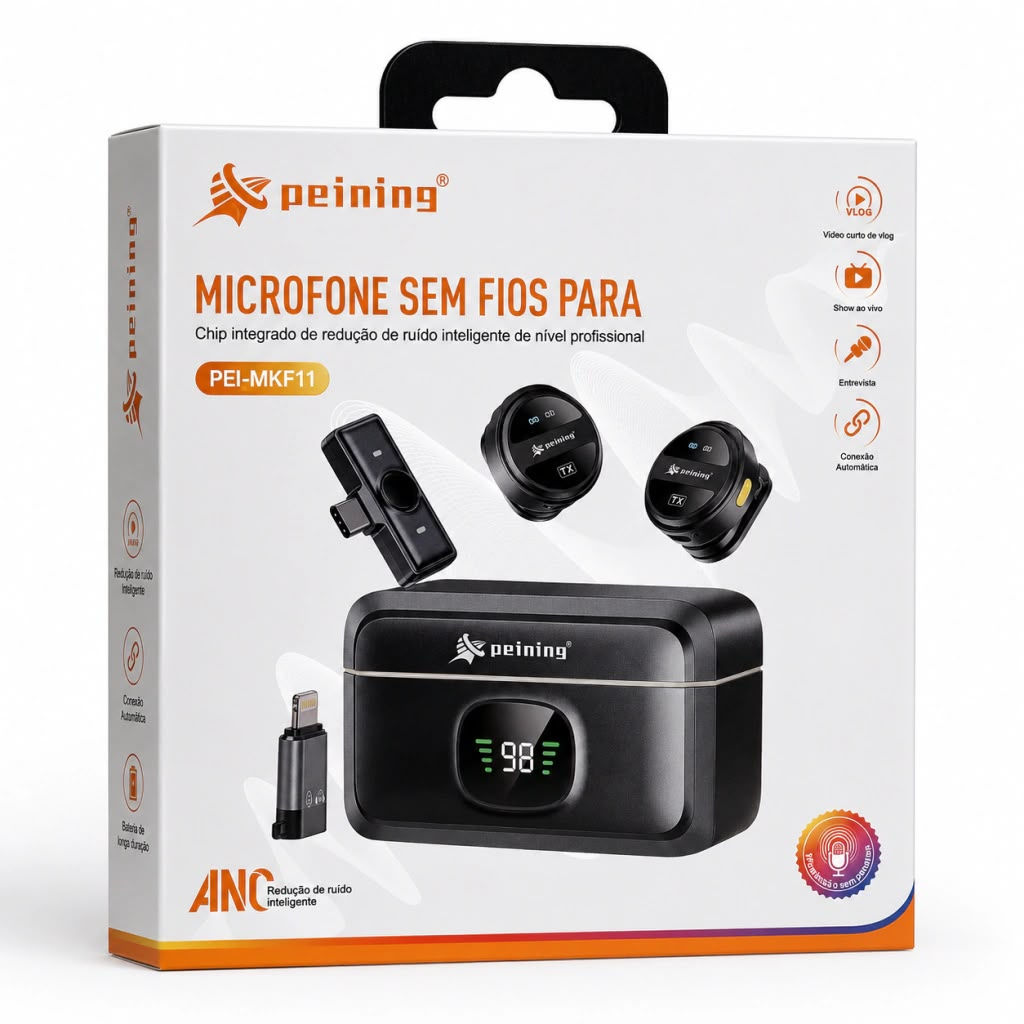 Microfone Lapela sem fio Peining Pei-mkf11