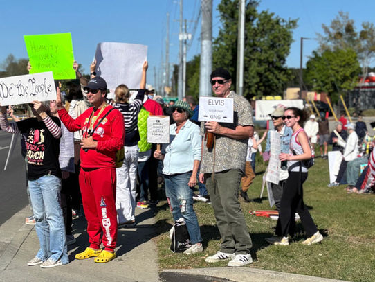 Protesters from the No Kings Rally