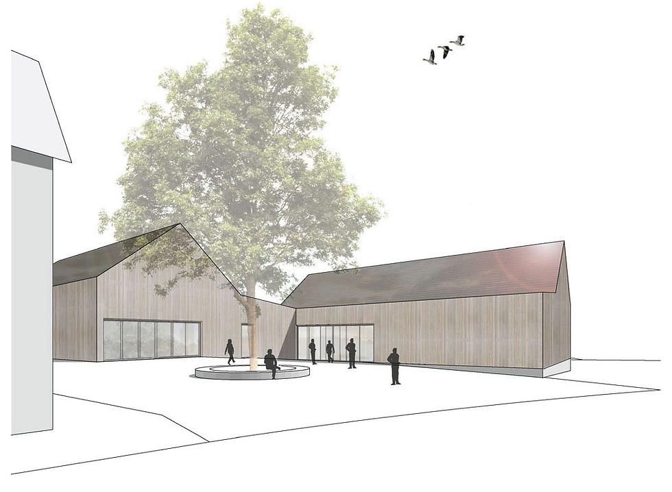 Perspektivskizze Dorfplatz