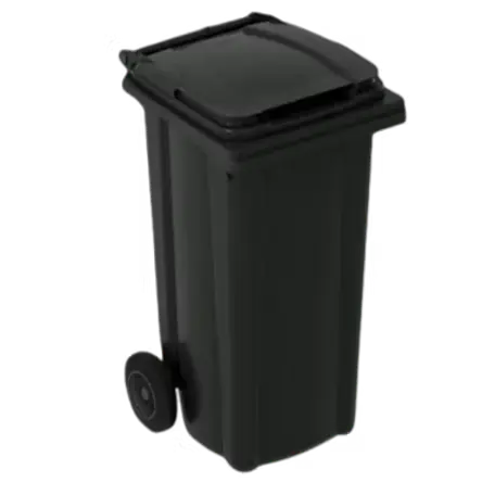 Miniature : bac-roulant-noir-120-litres-avec-poignee-et-2-roues-solides