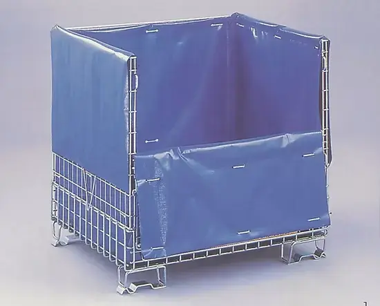 Miniature : Caisse grillagée avec housse bleue