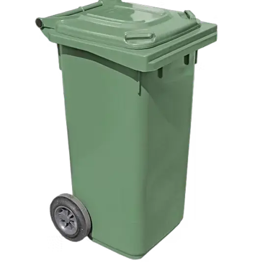 Miniature : bac-roulant-120-litres-vert-fonce-avec-2-roues-vu-de-cote