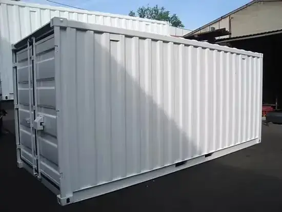 conteneur de stockage blanc vue de côté