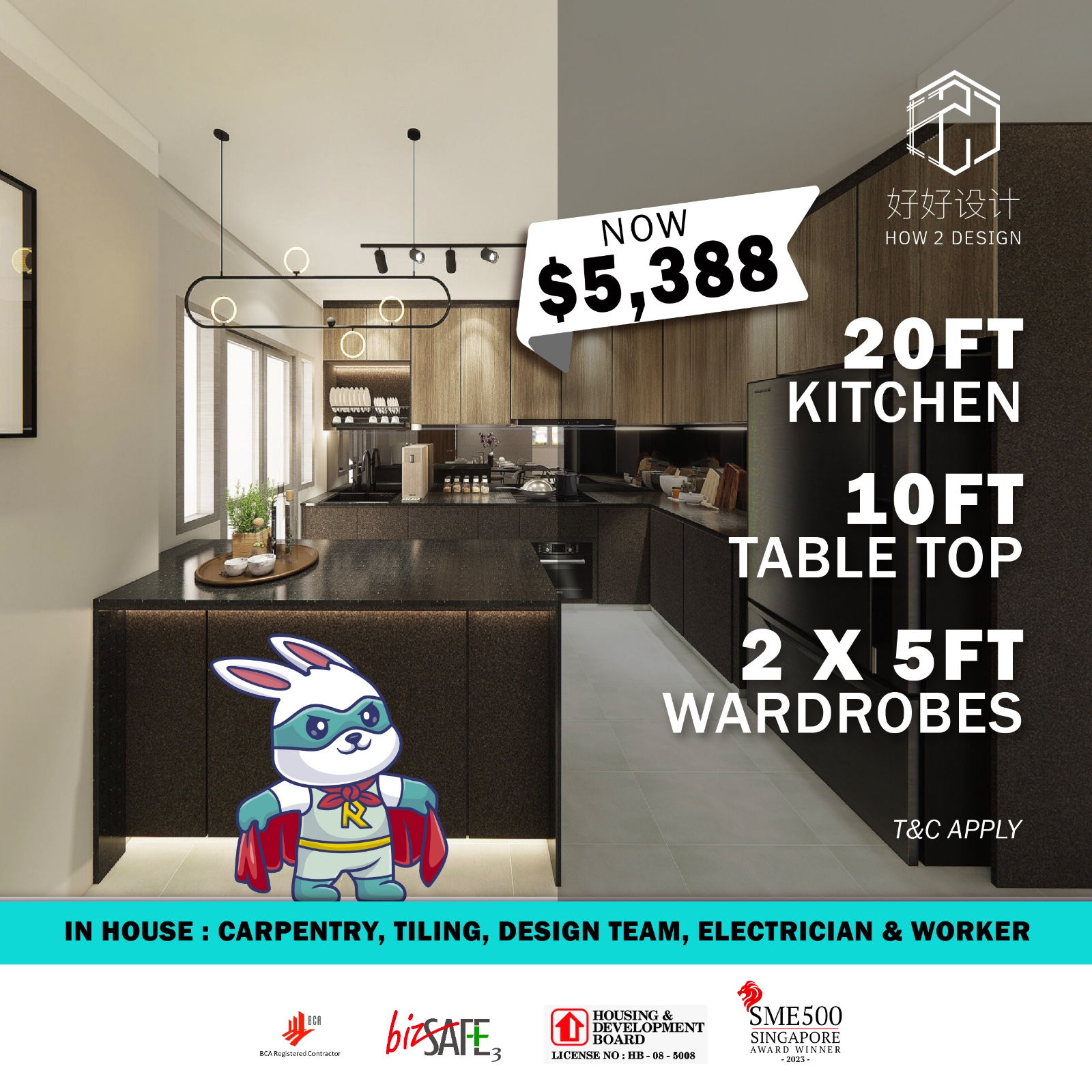 Kitchen + Table top + 2 Wardrobes