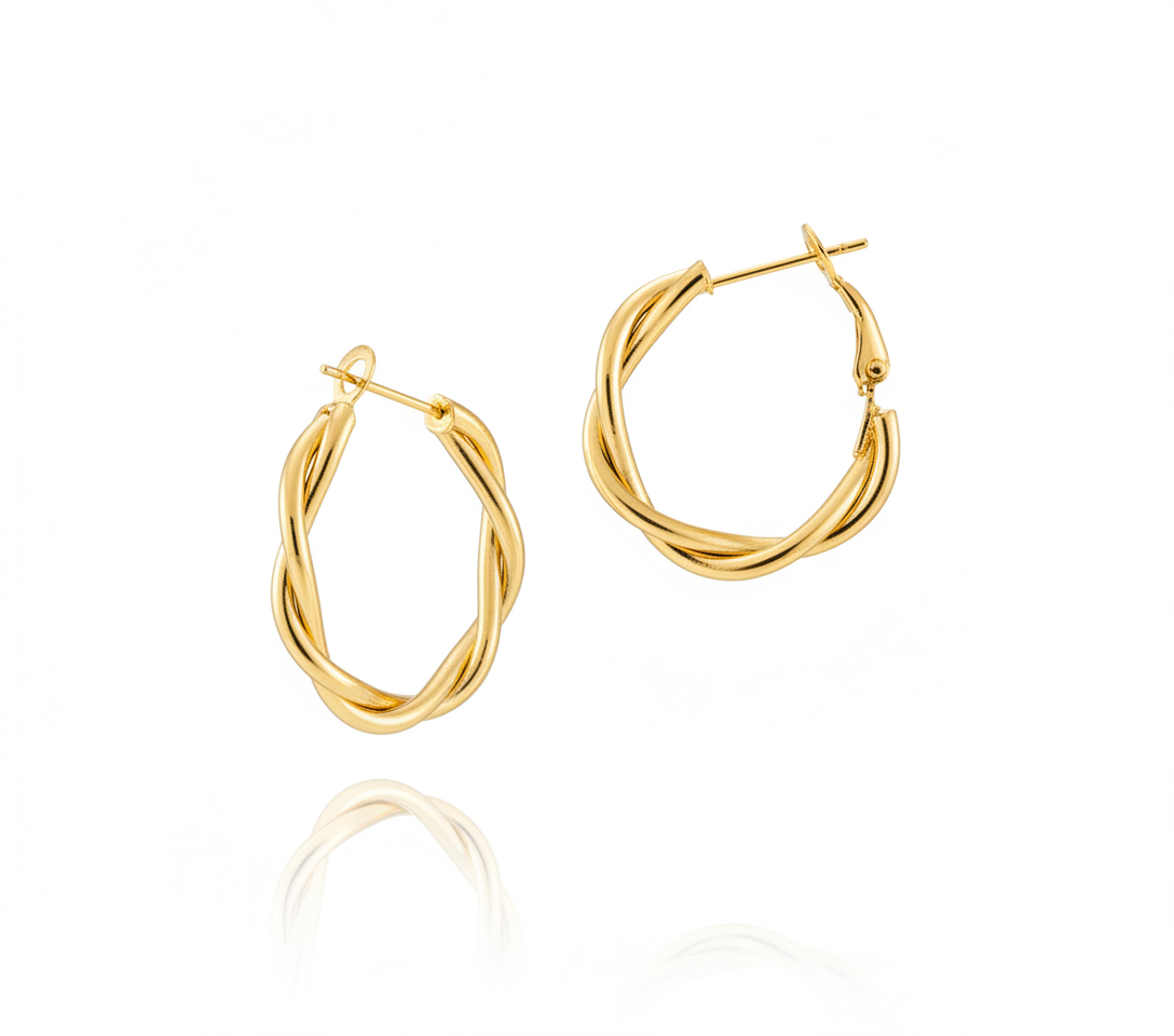 Gold Curl Hoops_2.7cm